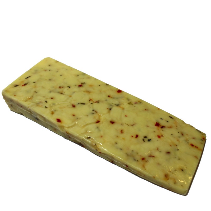 chilli garlic and mixed herb flavoured cheddar cheese