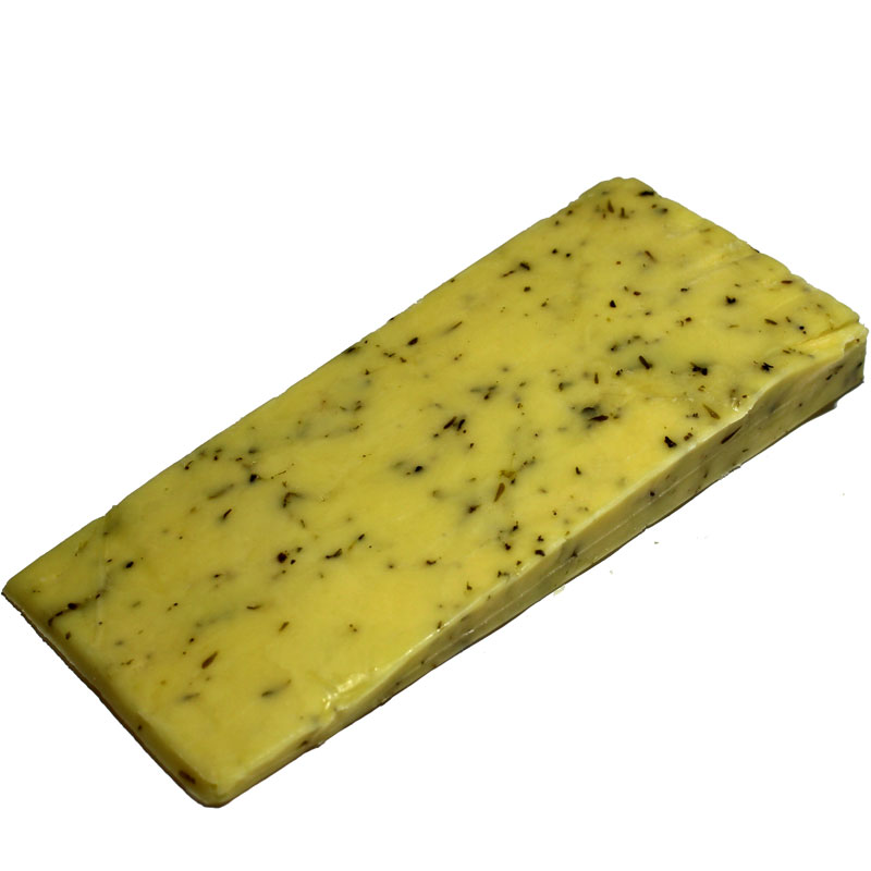 garlic and mixed herb traditional flavoured farmhouse cheddar cheese