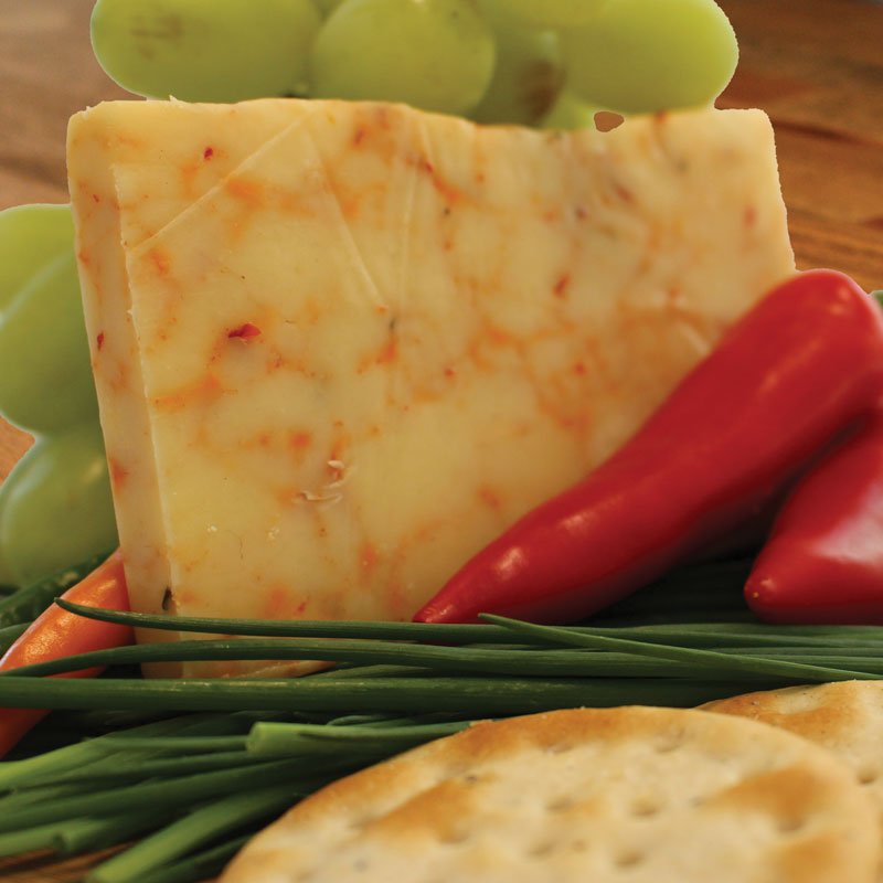 hot chilli and chive cheddar cheese board