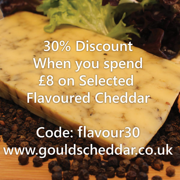 save 30% on flavoured farmhouse cheddar cheese